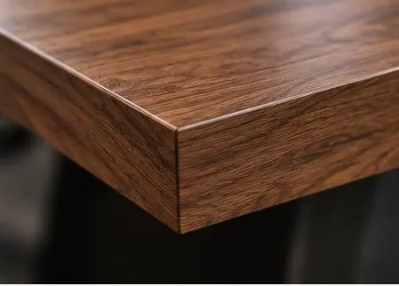 Detail van een tafelhoek van een Estate boardroomtafel